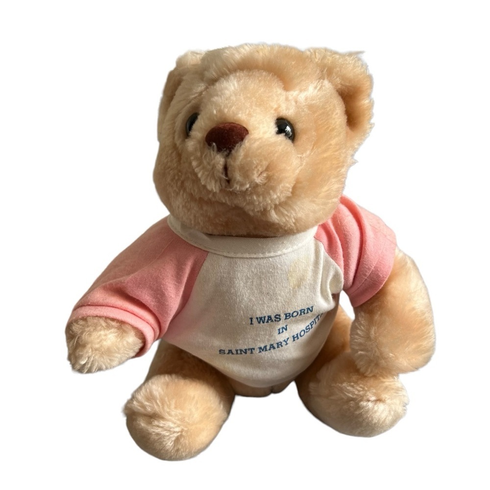 Russ Plush Teddy Bear T-Shirt St Mary Hospital Stuffed Animal Soft Tan‎ 5576 Vtg
